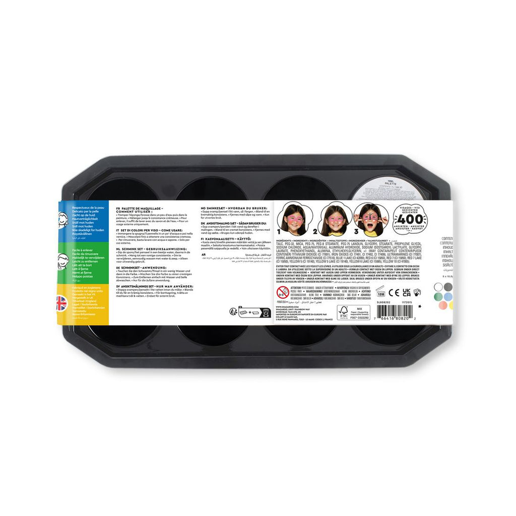 Ansiktsmaling SNAZAROO 18ml sett 8 frg