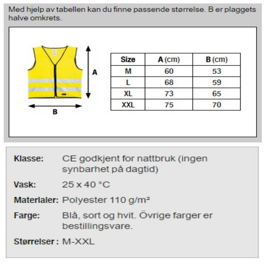 Markeringsvest m/ glidelås