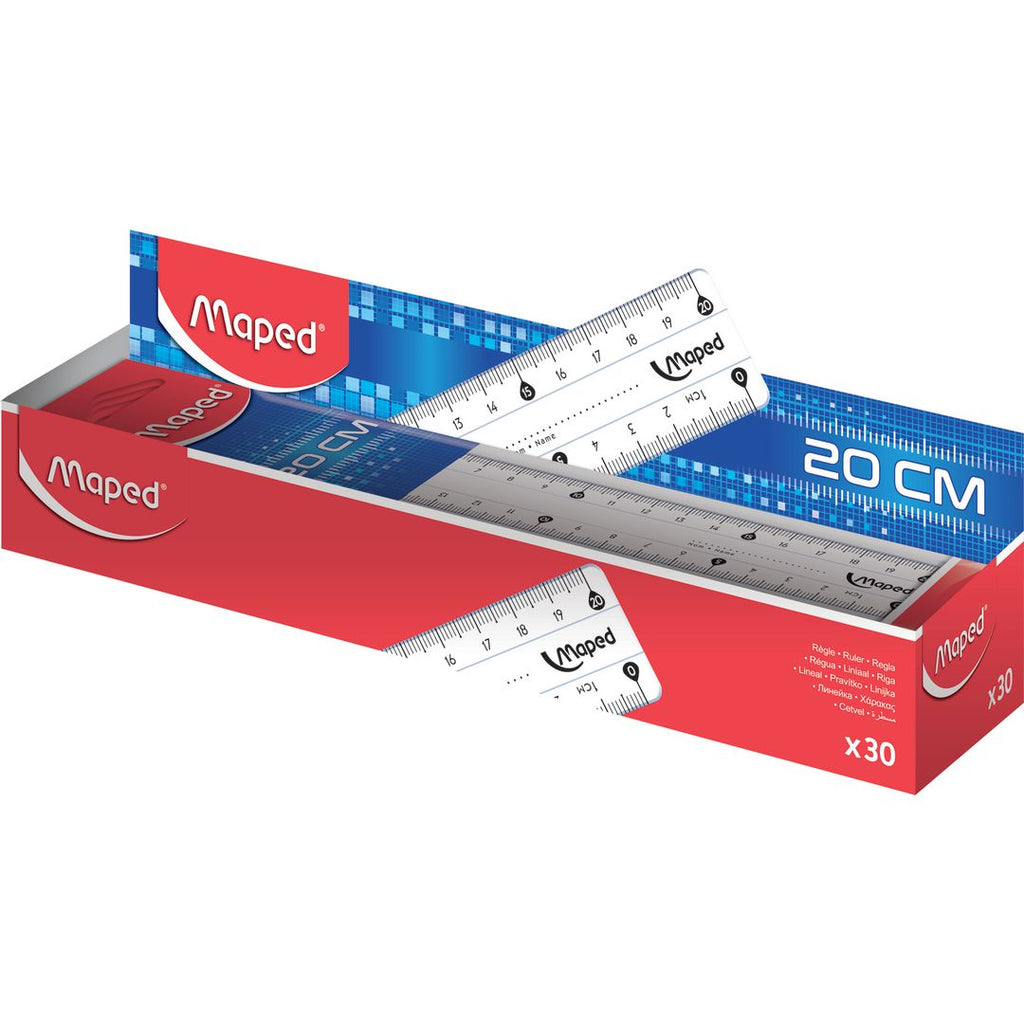 Linjal MAPED plast 20 cm - 30 stk