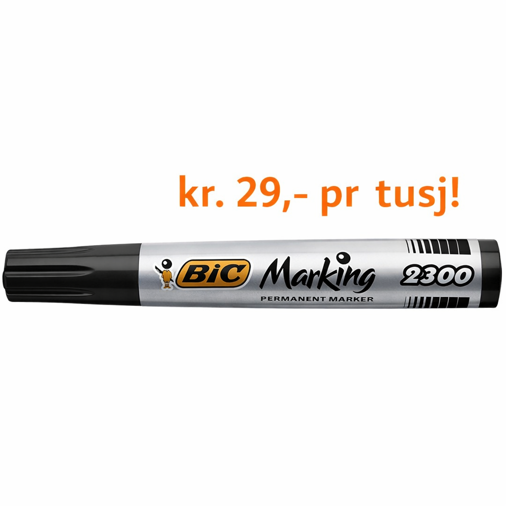 Merkepenn BIC Marking 2300 skrå sort - 12 stk