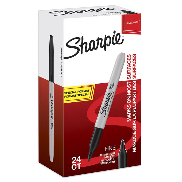 Merkepenn SHARPIE F sort - 24 stk