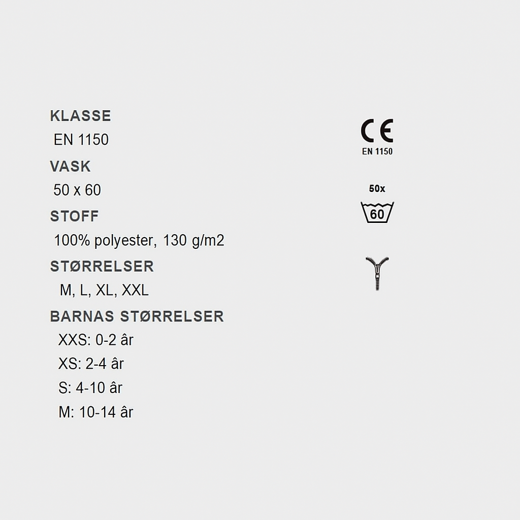 Vester m/glidelås BARN